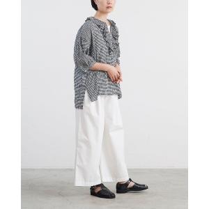 ブラウス シャツ 「 HEAVENLY / ヘブンリー 」 Check Shirring Frillneck Pullover / チェック シャーリング フリルネック プルオーバー　2637062　DLI