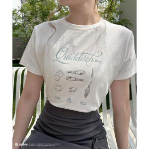 tシャツ 半袖 「Harry Potter」クィディッチ プリント Tシャツ レディース