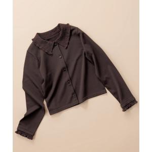 カーディガン サラフィール_ベロアライクモール衿カーディガン レディース