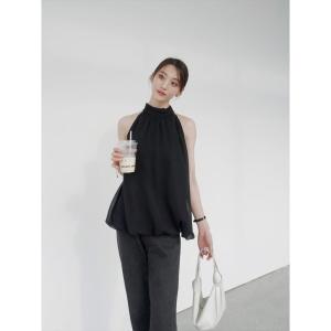 ブラウス シャツ ホルターネックシフォンブラウス / ブラック レディース