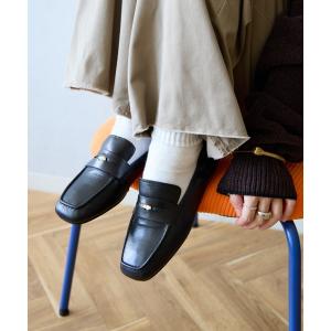 ローファー 「MOHI/モヒ」 別注 ルーシュ レザーコインローファー レディース