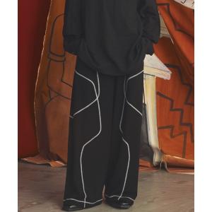 ワイドパンツ パンツ 「UNISEX」Stitching Prime-Wide Track Pants/ステッチワークプライムワイドスポーティーパンツ「MAISON SPECIAL/メゾンスペシャル」