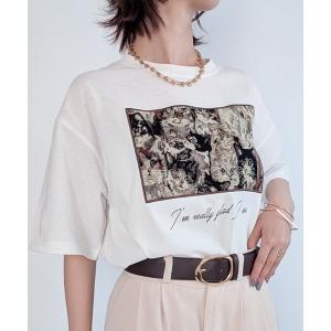 tシャツ 半袖 猫柄刺繍Tシャツ レディース