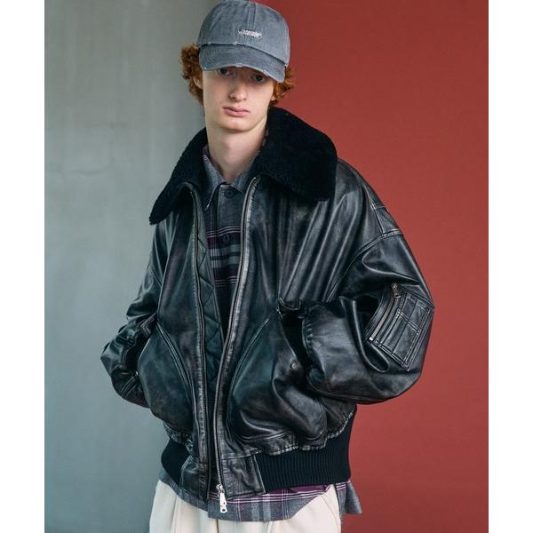 ブルゾン アウター 「UNISEX」Sheep Leather Mouton Prime-Over ...