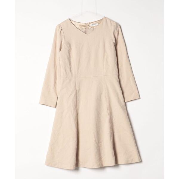「NATURAL BEAUTY BASIC」 長袖ワンピース MEDIUM ベージュ レディース