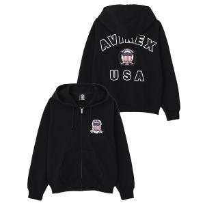 パーカー SIGNATURE VARSITY LOGO ZIP UP PARKA / シグネチャーバーシティー ロゴ ジップアップパーカー / AVIREX / アヴィレックス メンズ レディース
