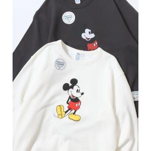 トレーナー スウェット Disney/ディズニーコラボ DISCUS/ディスカス オーバーサイズ 裏毛 ミッキーマウス スウェット トレーナー/レディース メンズ