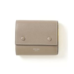 「CELINE」 マルチファンクション 三つ折り 財布 - グレー レディース