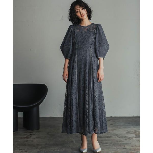 「GIRL」 7分袖ワンピース 2L グレー レディース