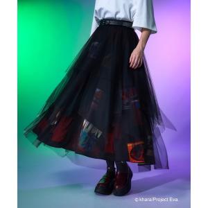 ロング スカート 「新世紀エヴァンゲリオン×HARE」チュールレイヤースカート(HARE)