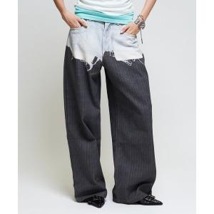 パンツ 「BLESSYOU」デニムレイヤード風トロンプルイユスラックス メンズ レディース