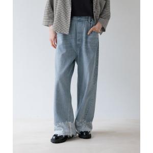 ジーンズ デニム デニムパンツ アソートレースストレートパンツ「プチ・プラスサイズあり」 レディース