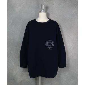 ソフトダンボール立体刺繍チュニック レディース