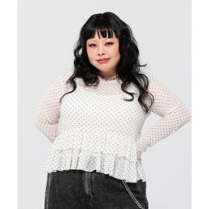 tシャツ 「NEW SIZE」キャミセットドットフリルシアートップス レディース