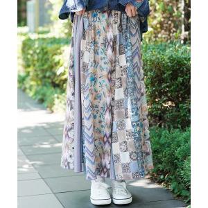 ロング スカート ファブリックプリントジャージースカート