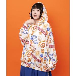 パーカー ScoLar(スカラー) スカラーベーカリー柄 接触冷感パーカー レディース