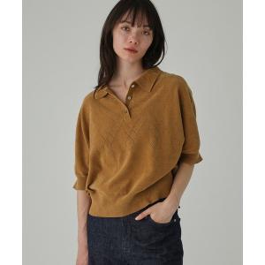 ニット セーター コットンモールポロニット レディース