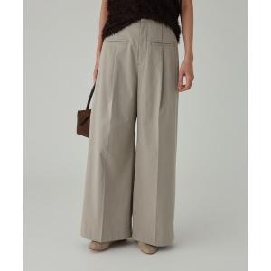 ワイドパンツ スラックス パンツ ミニポケワイドスラックス レディース