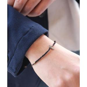 ブレスレット an meets zakka 2連スタッズレザーバングル メンズ