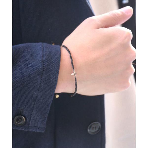 ブレスレット Petite Croix Narrow Waxed Cord Bracelet メンズ...