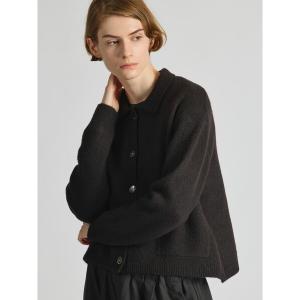 カーディガン mizuiro ind ハイネックシャツカラーショートカーディガン レディース