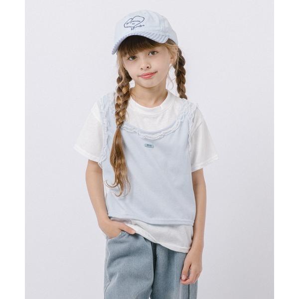 tシャツ フリルタンクトップドッキングレイヤードライクトップス キッズ 子供服 女の子