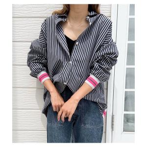 ブラウス シャツ 「秋の大本命」ストライプリブドッキングシャツ　2026秋冬　MUSTBUY　定番 レディース