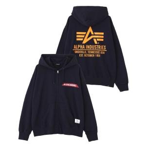 パーカー 「日本限定」Alpha Industries/アルファ インダストリーズ/ALPHA RED RIBBON ZIP HOODIE/レッドリボン ジップフーディ メンズ
