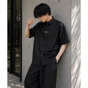 シャツ 半袖 「Bls」 「ZM」「Bling Leads」フックデザイン チャイナドレスシャツ(BL) メンズ レディース