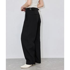 スラックス パンツ ダブルクロステーパードパンツ レディース
