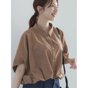 ブラウス シャツ 半袖 ピーチショートシャツ レディース