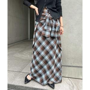 ロング スカート チェックロングナロースカート