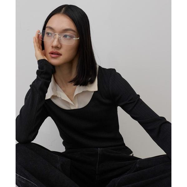 tシャツ ツートーンレイヤートップス レディース