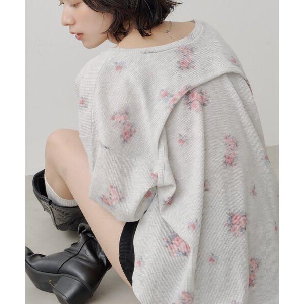 ヘンリーネック tシャツ 「2026AWカタログ/セットアップ対応/花柄＆無地」 フラワーワッフルヘ...
