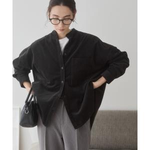 ブラウス シャツ オーバーサイズ コーデュロイ バンドカラーシャツ / 長袖 / 秋服 レディース