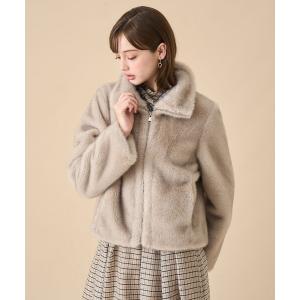 ブルゾン アウター フェイクミンクファーＺＩＰブルゾン レディース