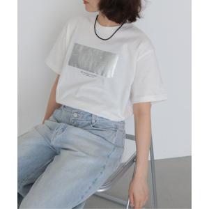 tシャツ 半袖 「HER CLOSET」クラッシュ箔 Tシャツ　CRASHED FOIL T-SHIRT レディース