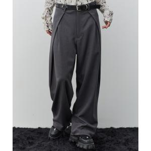 ワイドパンツ スラックス AIVER　オーバータックスラックス メンズ レディース