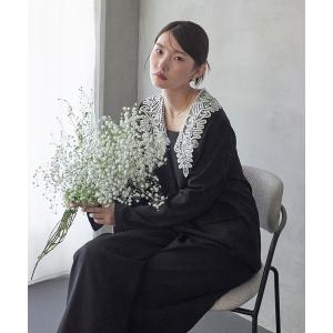 パーティードレス パンツドレス レースビッグカラーパンツドレス2点セット パーティー 結婚式 お呼ばれ オケージョン