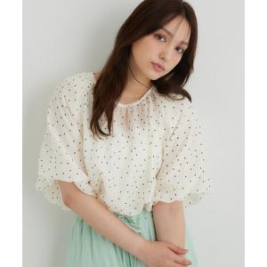 ブラウス シャツ 夏 「体型カバー」シアードットブラウス レディース