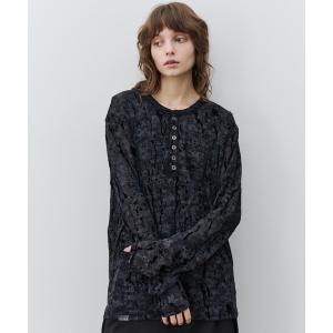 ヘンリーネック tシャツ AIVER　フロッキーシアーヘンリーネックプルオーバー メンズ レディース