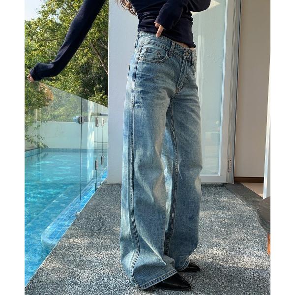 ワイドパンツ ジーンズ デニム デニムパンツ 26AW/ヴィンテージウォッシュ ワイドストレート　ロ...