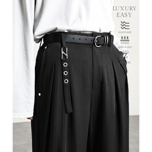 ワイドパンツ スラックス 「LUXURY+EASY」「イージーケア」 CHARM DETAIL PL...