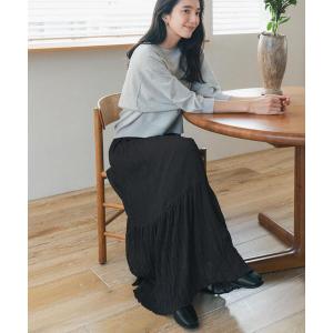 ロング スカート クリンクルティアードスカート