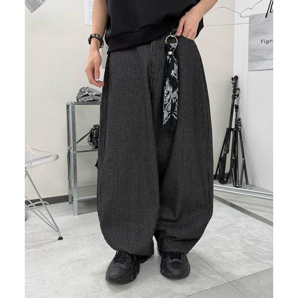 ワイドパンツ ジーンズ デニム デニムパンツ ストライプワークデニム レディース メンズ