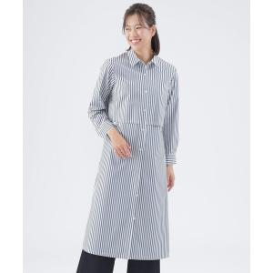 「TRANS WORK」 シャツワンピース 40 ネイビー レディース