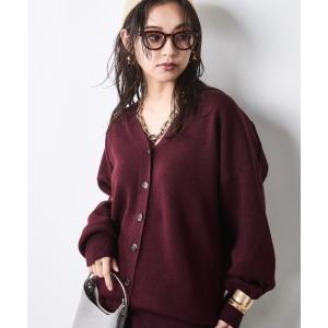カーディガン Vネックニットカーディガン「大きいサイズ有」シックスタイル レディース