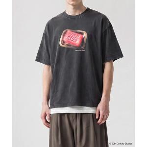 tシャツ 「SLICK/スリック」FIGHT CLUB Printed T-shirt 01 / ファイトクラブ ロゴプリントTシャツ / パウダー加工 / オーバーサイズ / ヴィンテージライク