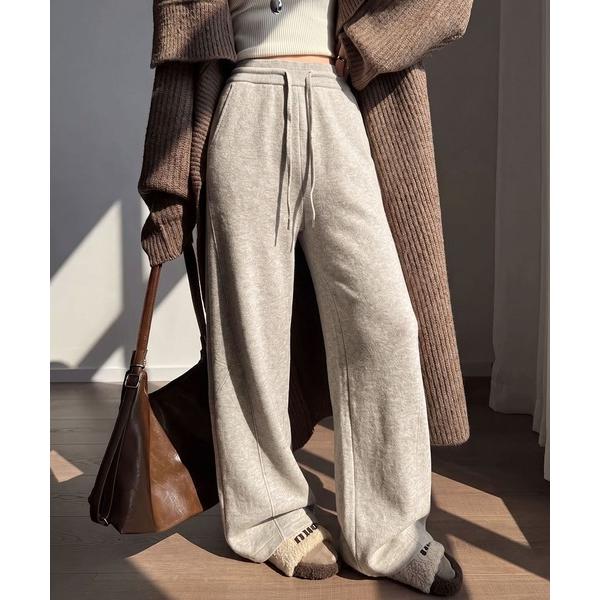 ワイドパンツ スウェットパンツ ジャージ ニットワイドパンツ レディース