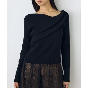 ニット セーター 「毎年大人気！」ドレープ長袖ニットトップス 秋服 冬服 長袖 デザイントップス シルバーラメニット「身長/骨格別着用画像あり」
